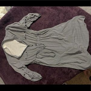 Black and white striped maternity dress